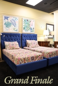 Contemporary Velvet Twin Bed